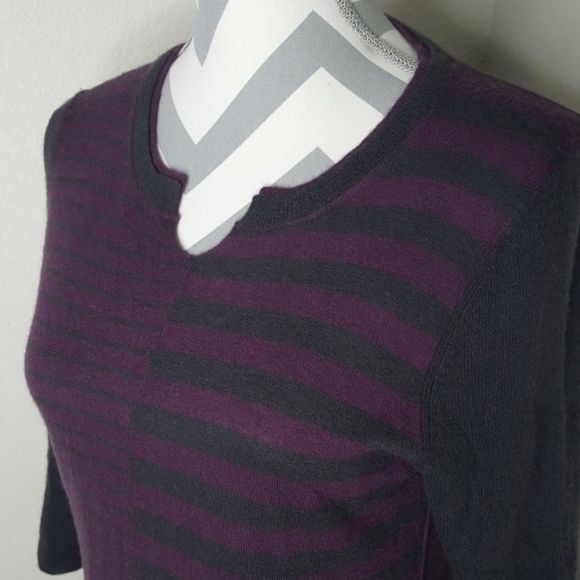 Oonagh Purple and Gray Cashmere Sweater - Picture 2 of 8